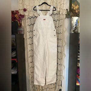 Gold buckle dickie white painters overalls